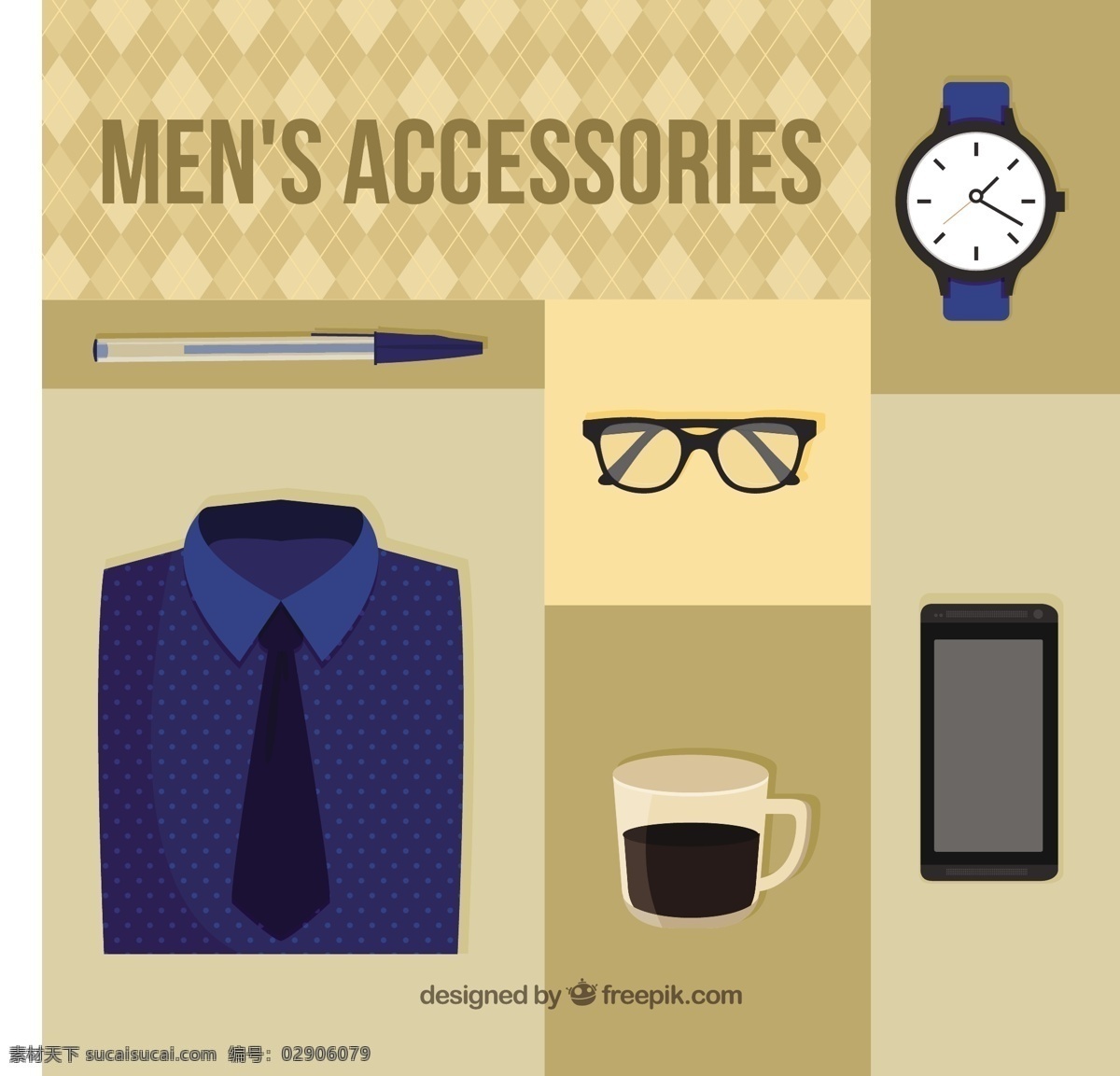 男装服饰背景 手机 服装 男人 眼镜 衬衫 钢笔 智能手机 手表 领带 男装 移动电话 附件 颈部 配件 脖子