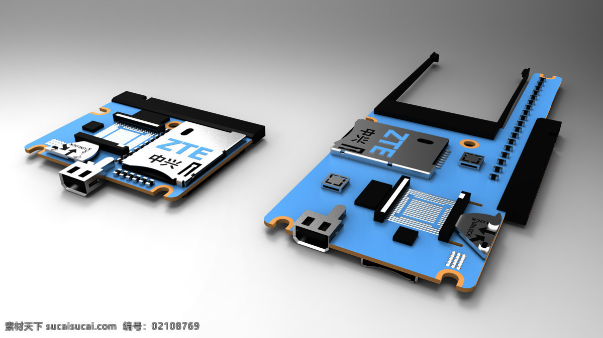 中兴 pcm tcm 主板 智能 手机 平板电脑 小型 设备 电 3d模型素材 其他3d模型