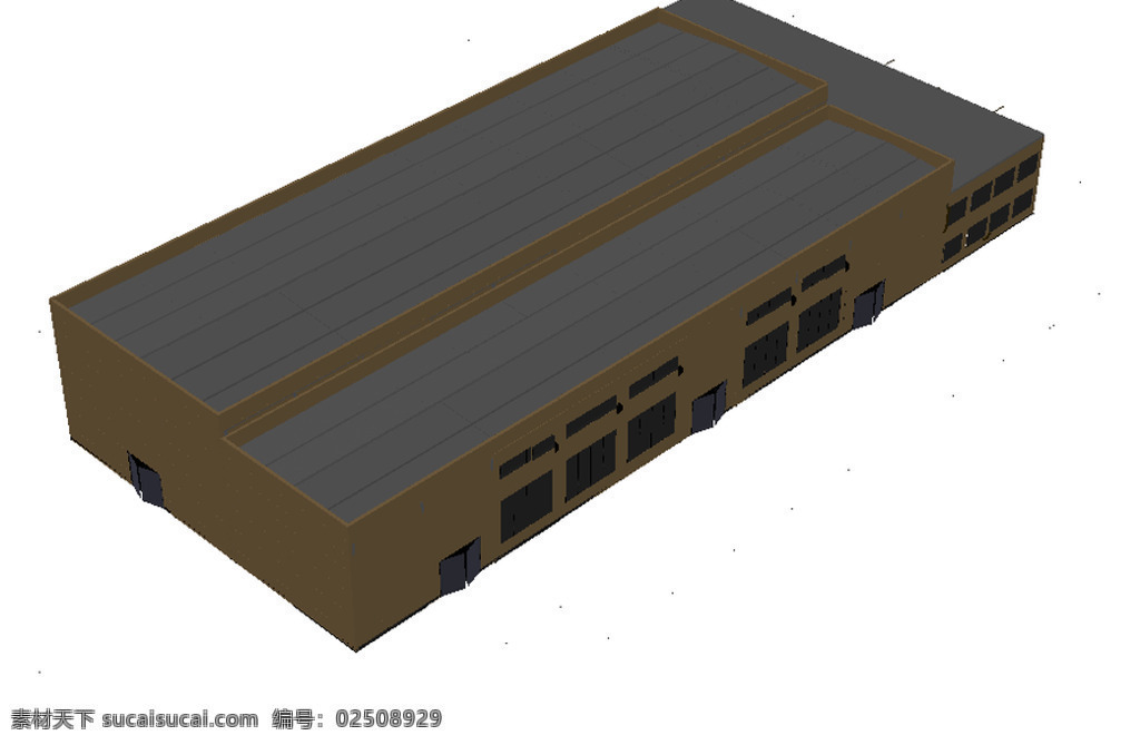 三维 工业厂房 建筑 3d模型素材 建筑模型