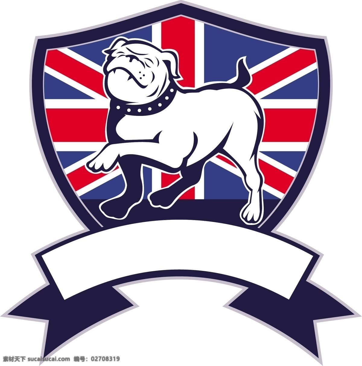 骄傲 英国 斗牛 犬 国旗 盾牌 矢量图 其他矢量图