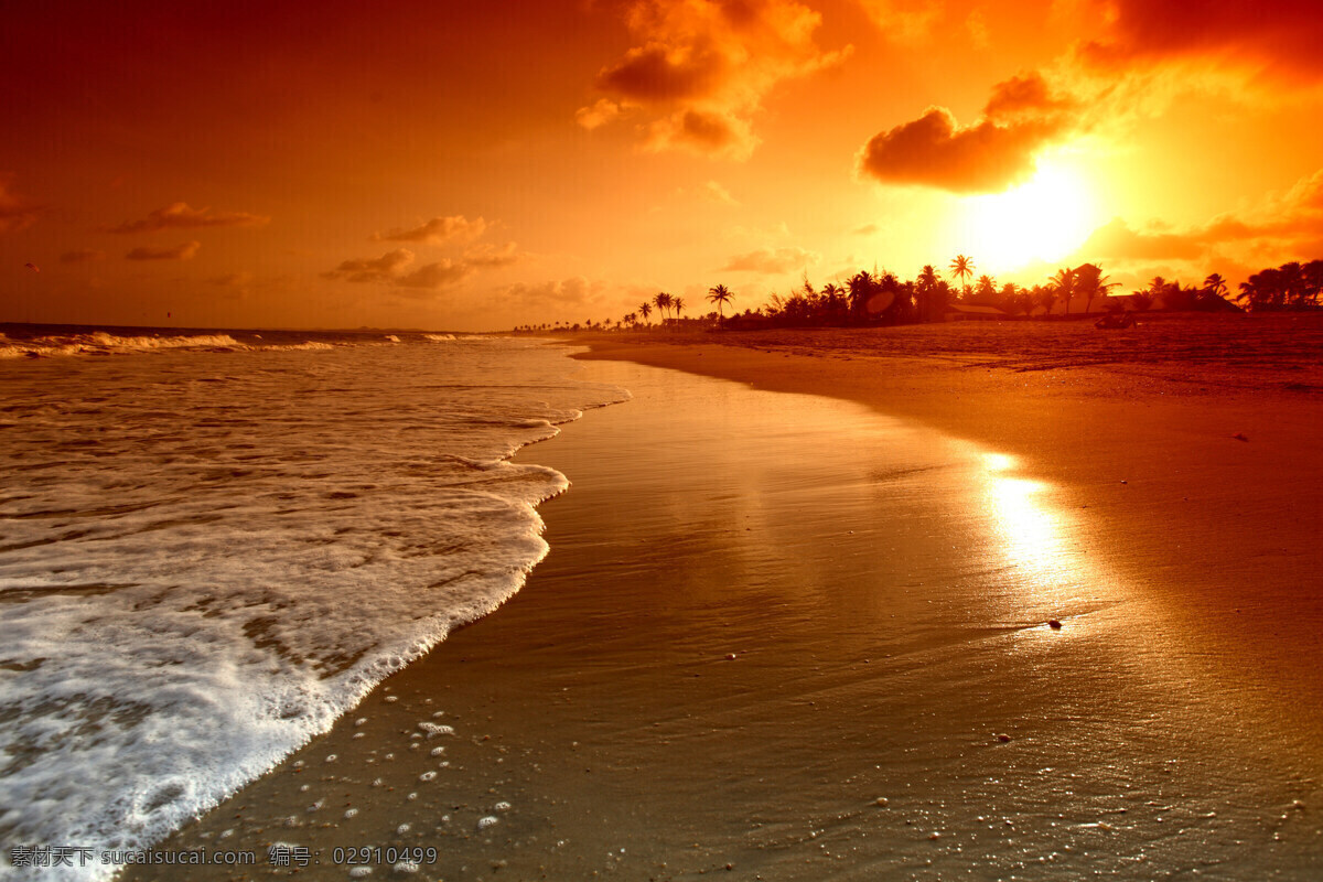 海边 沙滩 落日 海洋 大海 黄昏 风景 大海图片 风景图片