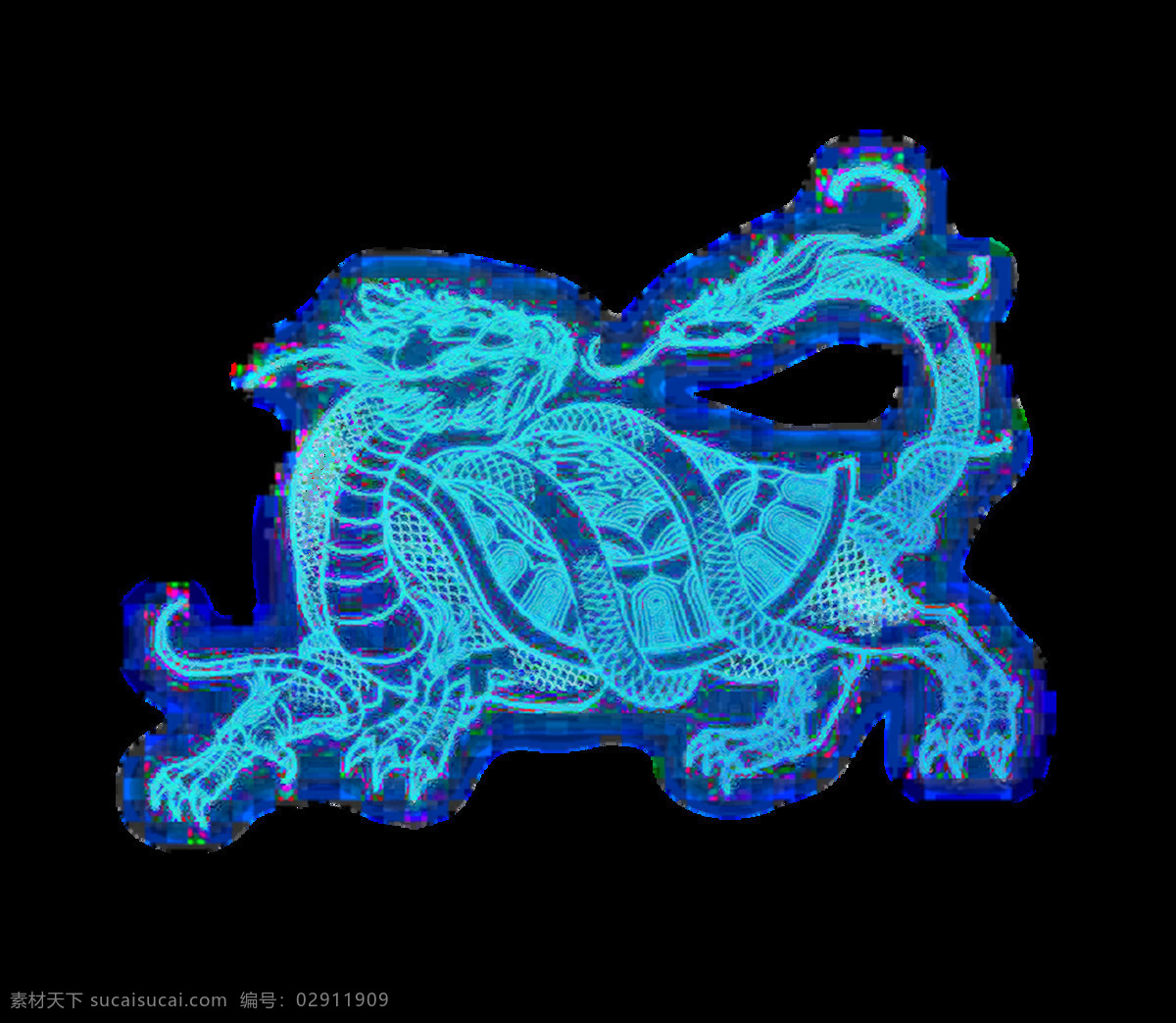 蓝色 麒麟 蛇 斗 png元素 海报 免抠元素 透明元素 游戏场景 中国风