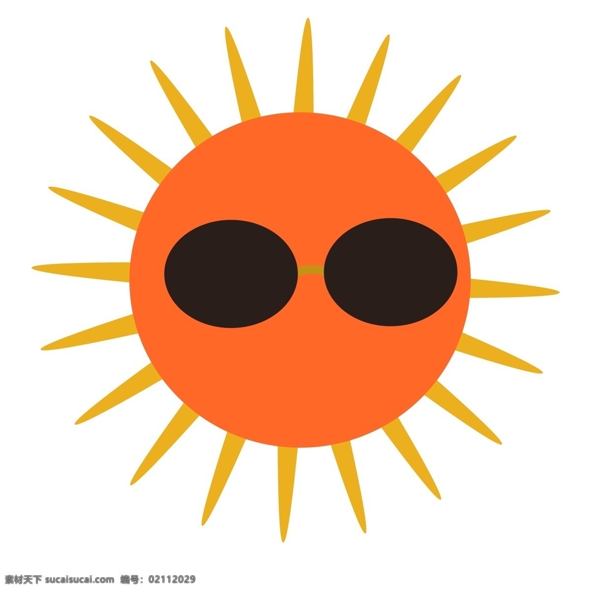 墨镜 太阳 简单 卡通 红色 夏日