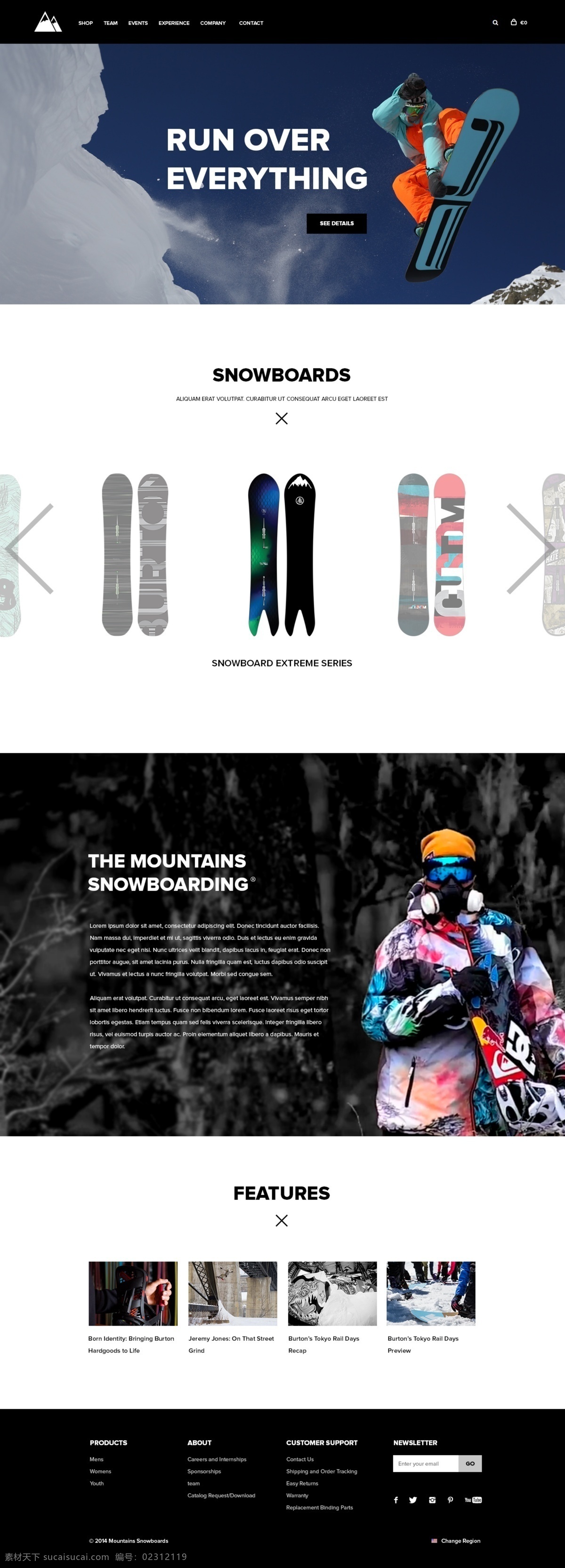 滑雪 网站 web 模板
