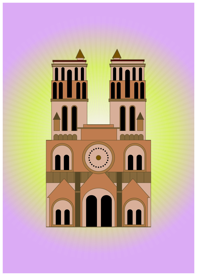 法国 巴黎圣母院 法国标志建筑 矢量原件