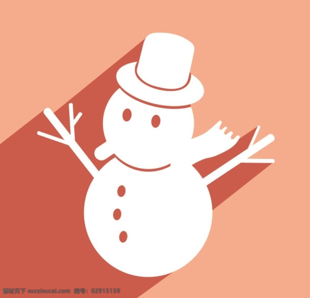 圣诞雪人 雪人 白色 卡通画 矢量图 冬季 雪花 插画 寒冷 下雪 设计图