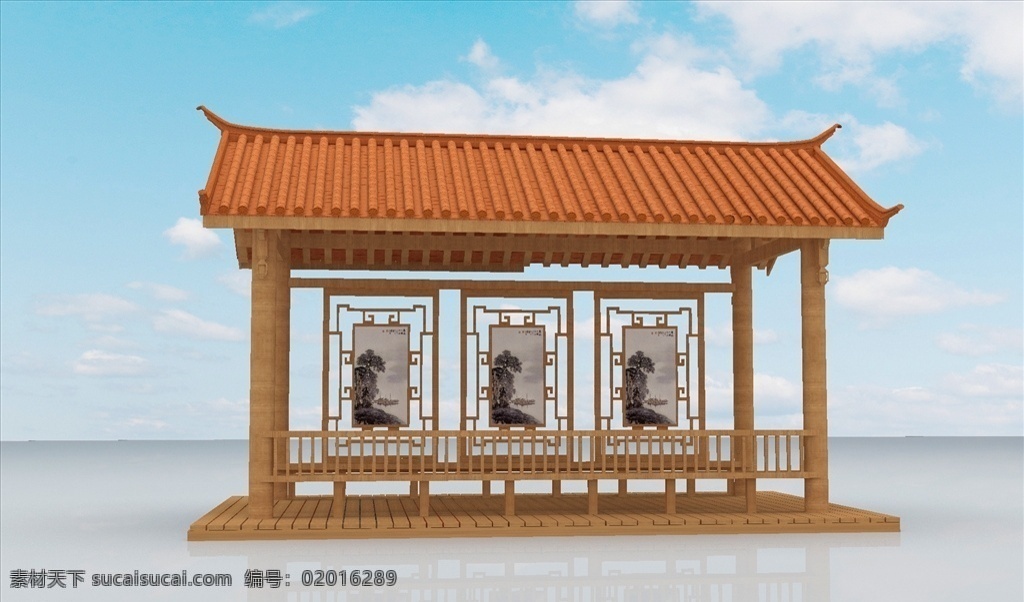 中式凉亭 凉亭 吸烟亭 乘凉亭 亭 3d设计 max