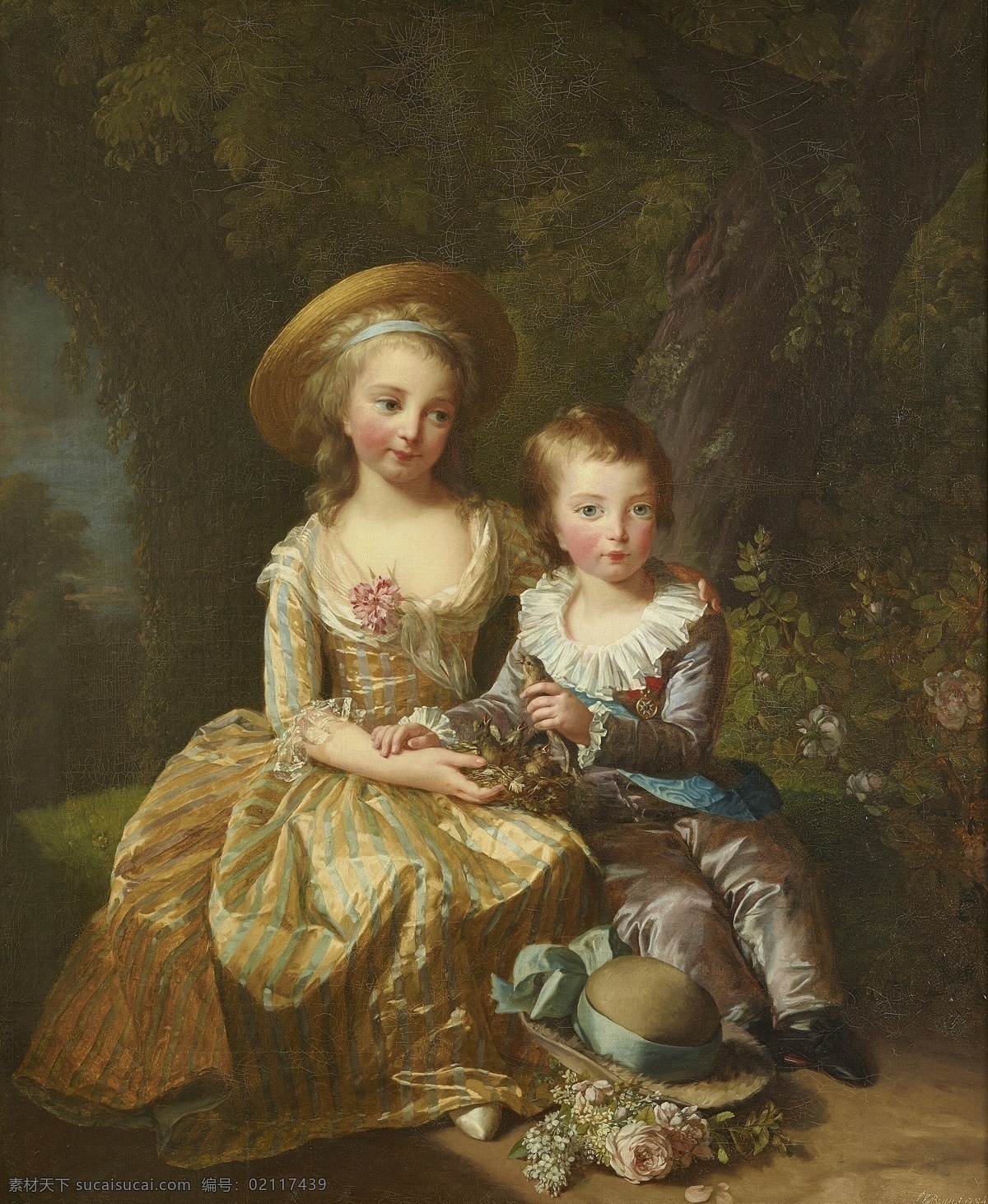 伊丽莎白 维 瑞 勒布伦 作品 法国女画家 路易十六 一子一女 玛丽娅公主 路易十七世 童年时期 古典油画 油画 文化艺术 绘画书法
