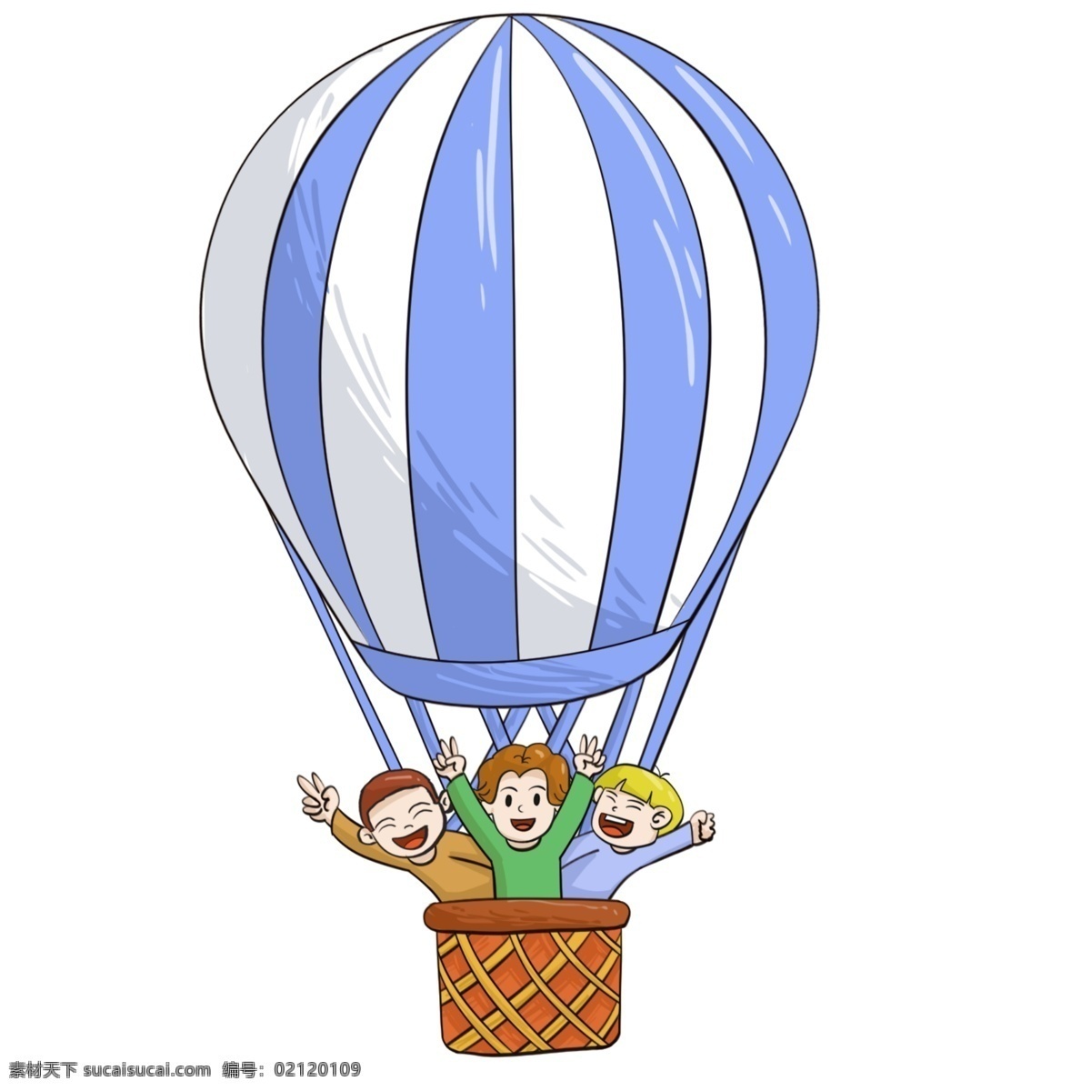 气球 热气球 插画 卡通 海报 png格式