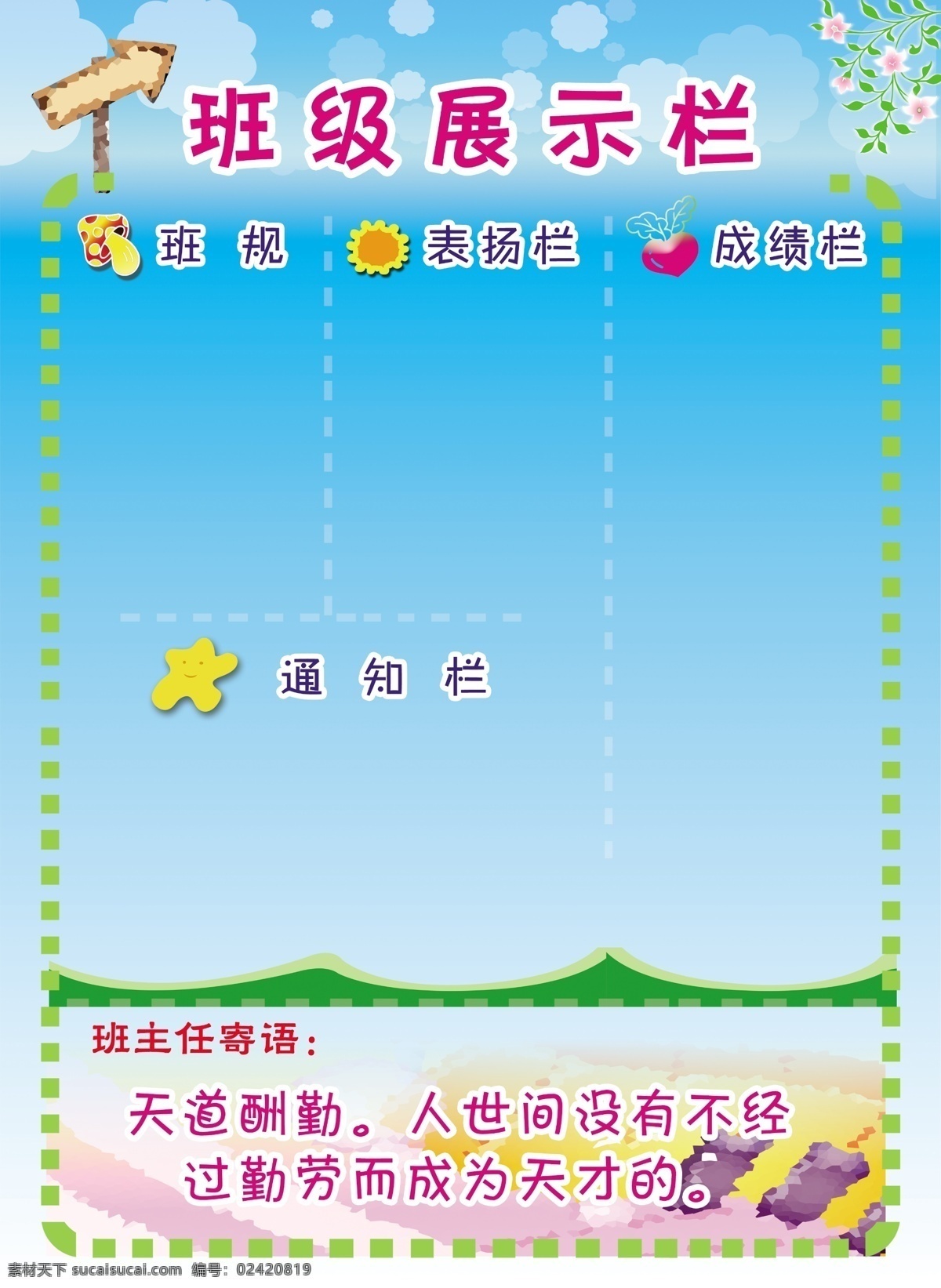 班级展示栏 班级宣传栏 班级小展板 班主任寄语 分层 源文件