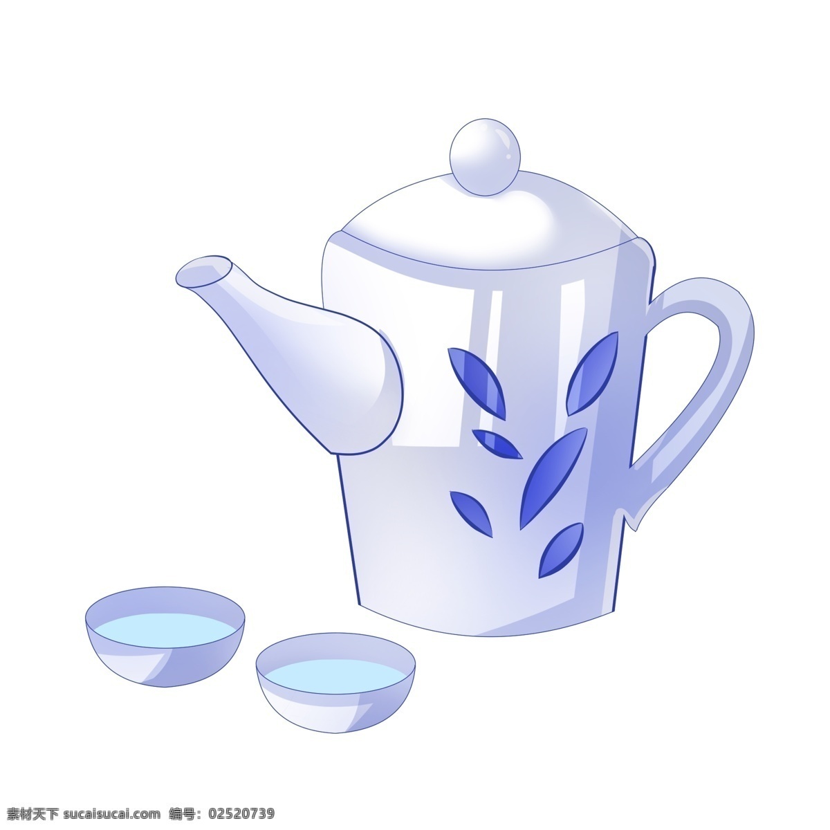 创意 茶壶 手绘 插画 创意茶壶 白色的茶壶 白色的茶杯 漂亮的茶壶 手绘茶壶 卡通茶壶 茶壶装饰