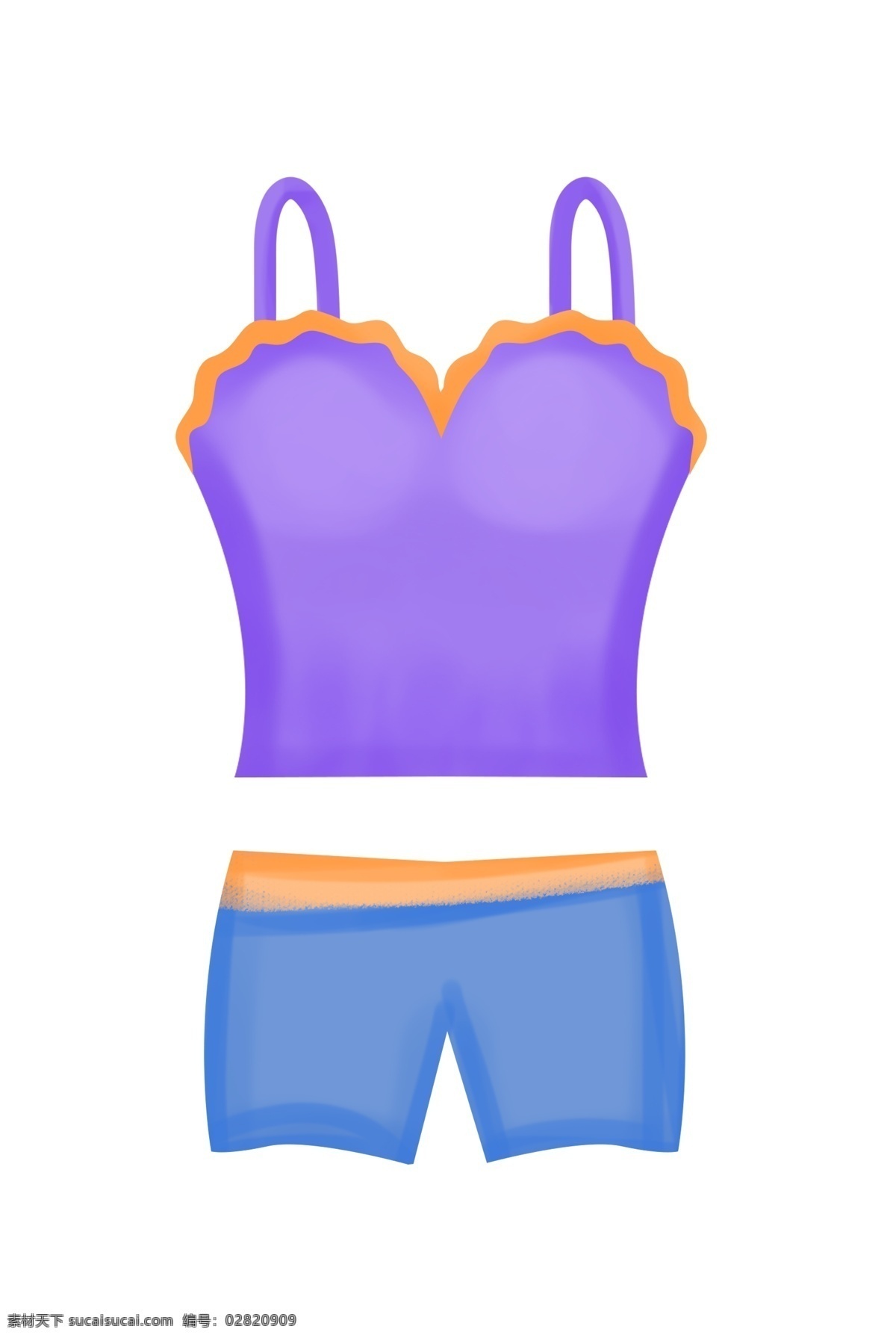 紫色吊带泳衣 泳衣 服饰 比基尼