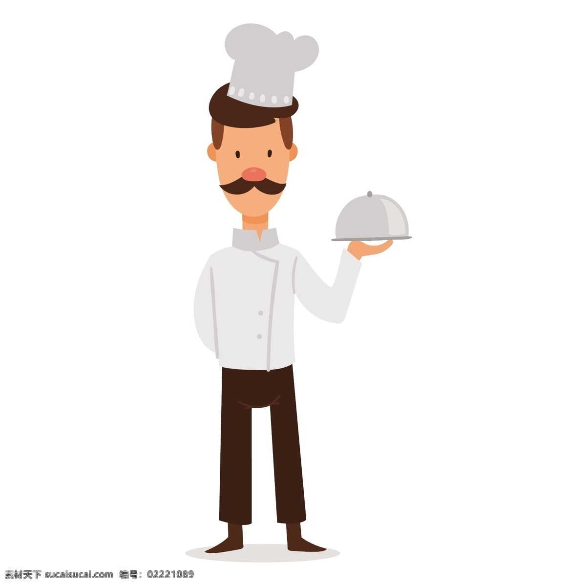 卡通 可爱 胡须 厨师 矢量 胡须厨师 卡通厨师 可爱厨师 白色 白色制服 高帽 帽子 白帽子