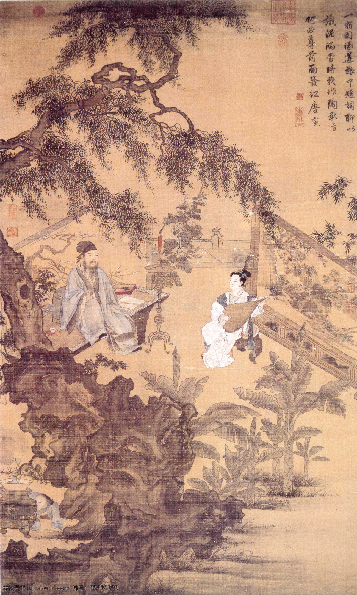 明代唐寅琴士图素材图片下载-素材编号02822999-素材天下图库