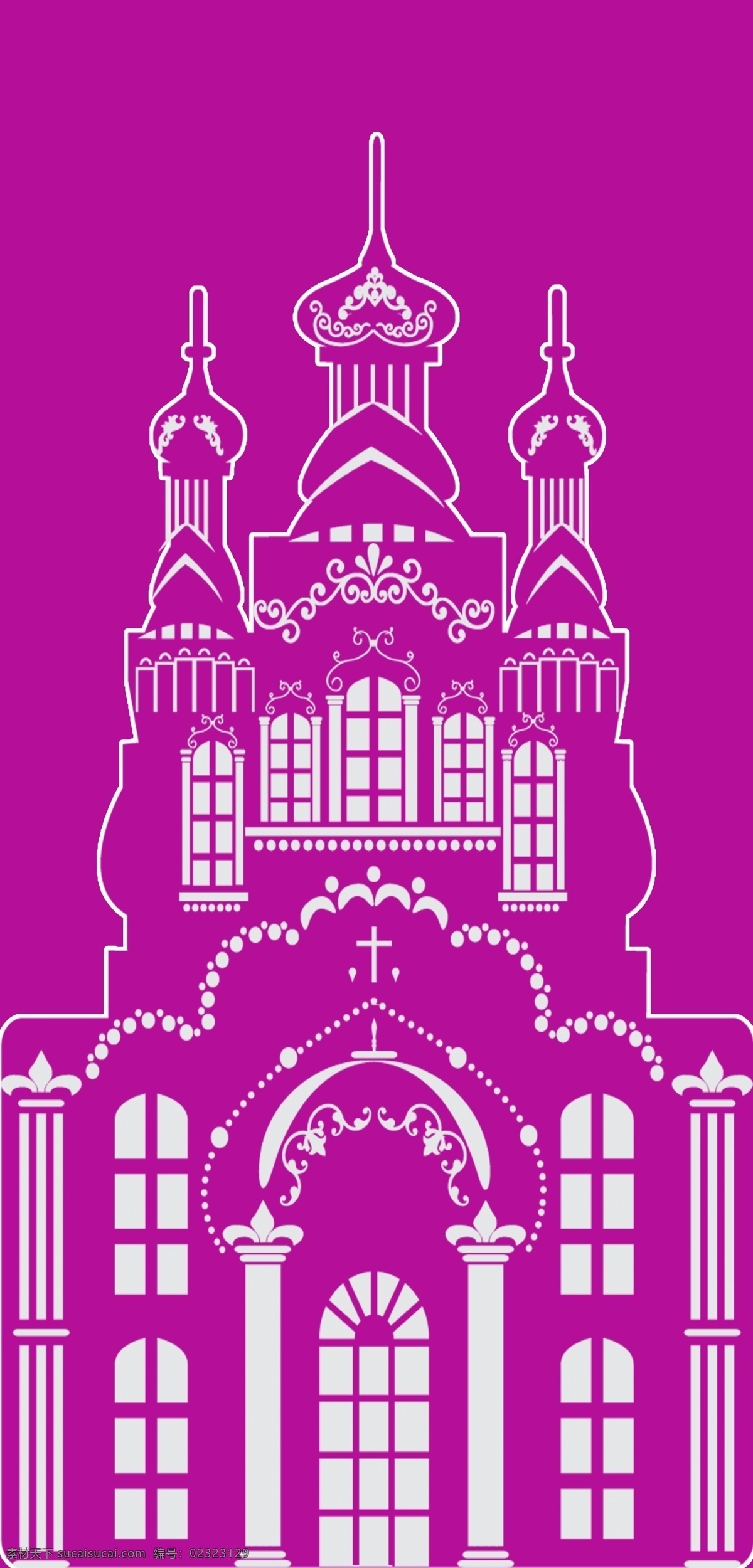白色城堡 紫色 底 白色 城堡 婚礼 原创设计 其他原创设计