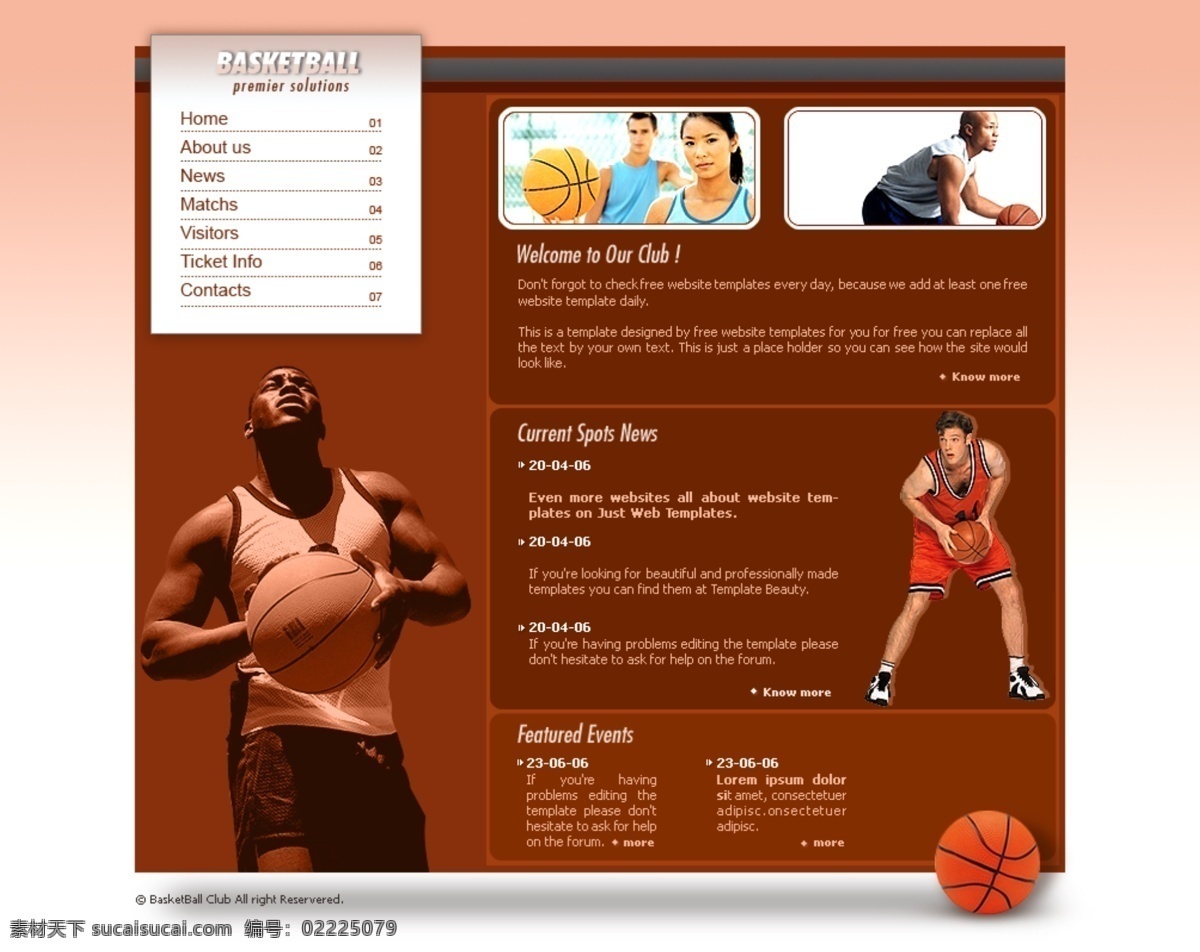 nba 篮球 模板 欧美模板 网页模板 网站 源文件 模板下载 篮球网站 psd源文件