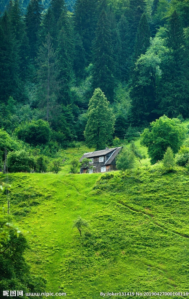 山中小屋拍摄 风景 山 绿色 小屋 背景 生态 旅游摄影 国内旅游