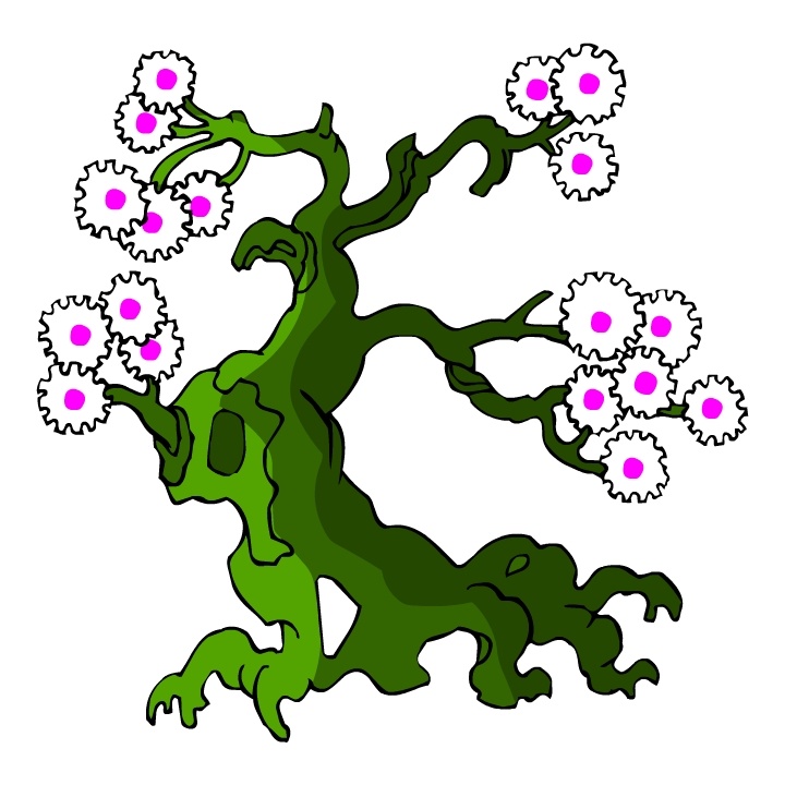 树木古典插画 植物插画 矢量素材 设计素材 矢量植物 矢量图库 白色