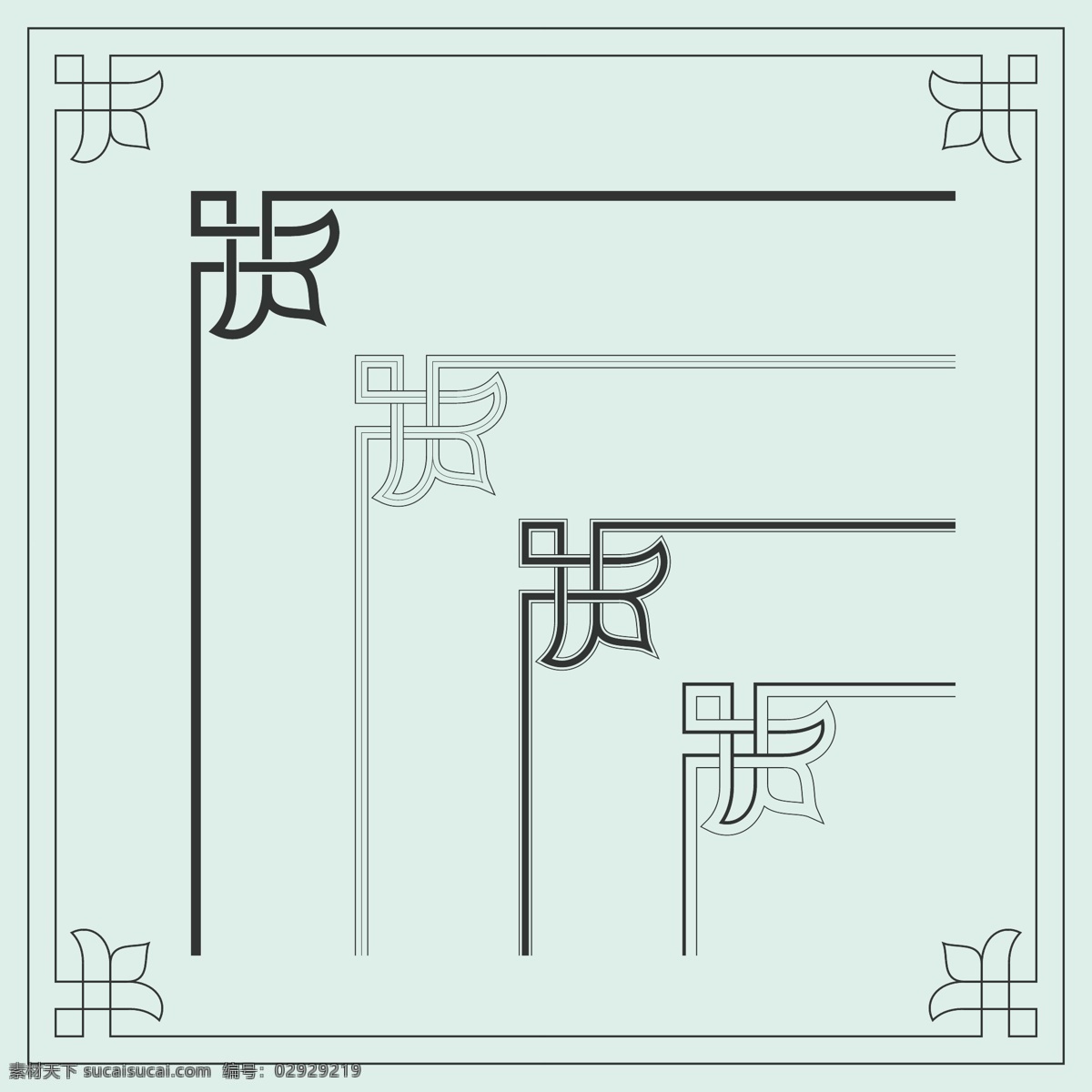 中国 传统 风格 装饰 边框 纹理 矢量