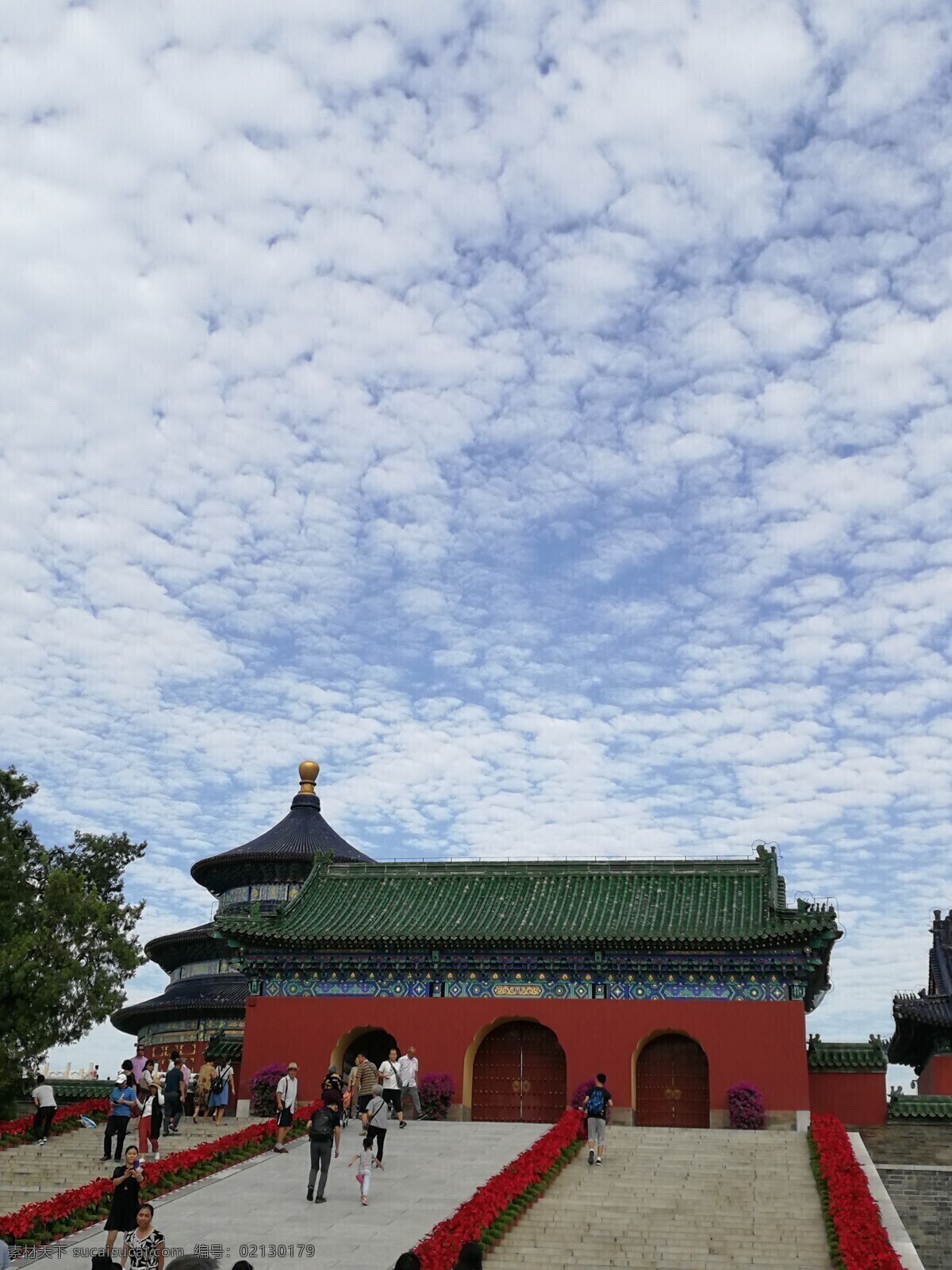 天坛的天 天坛 祈年殿 天空 晴空 鲜花装点 旅游摄影 国内旅游