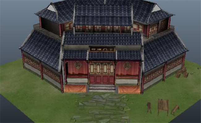 古代 贵族 豪宅 游戏 模型 豪宅游戏模块 宫殿游戏装饰 古建筑 网游 3d模型素材 游戏cg模型