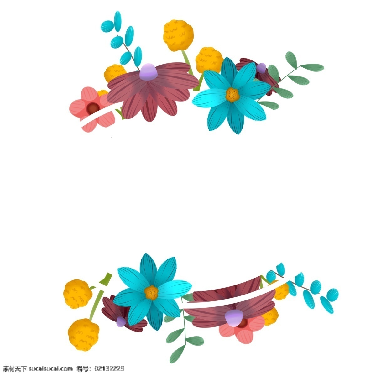 春天 蓝色 花朵 边框 春天的边框 卡通边框 花朵边框 春天边框 春季边框 鲜花边框 漂亮的花朵