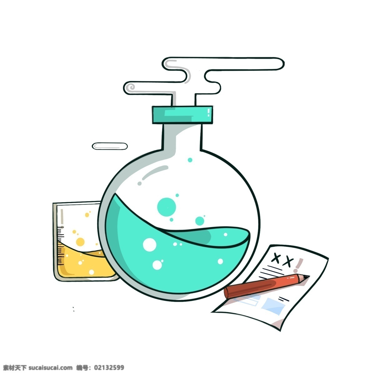 精致 化学 烧杯 插画 白色的烧杯 圆形烧杯 化学烧杯 化学器材插画 化学用品 精美的烧杯 绿色的液体