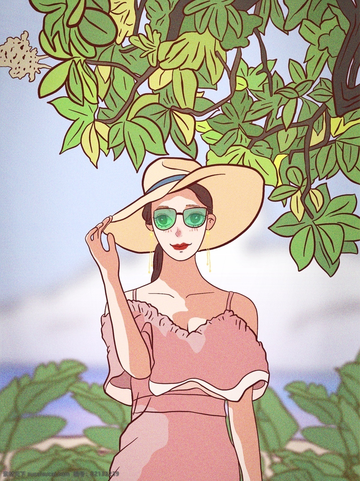 立夏 你好 夏威夷 风情 美女 海边 度假 之旅 夏季 夏天 夏日 唯美 治愈 六月 七月 八月 九月 沙滩 浪漫 旅行 旅游 草帽 树木 蓝天