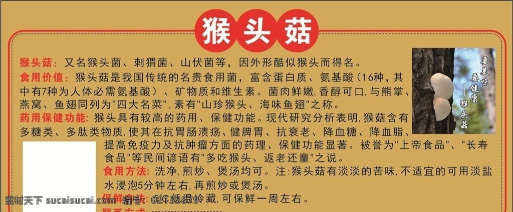 猴头菇 蘑菇 包装标签 标签 包装盒 散件