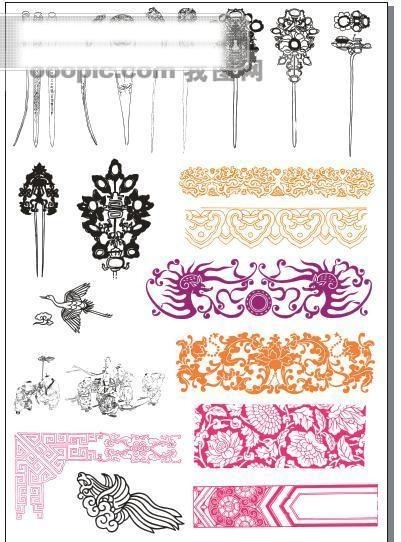 古代 花纹 祥云 角 花 腾图 　 矢量图 其他矢量图