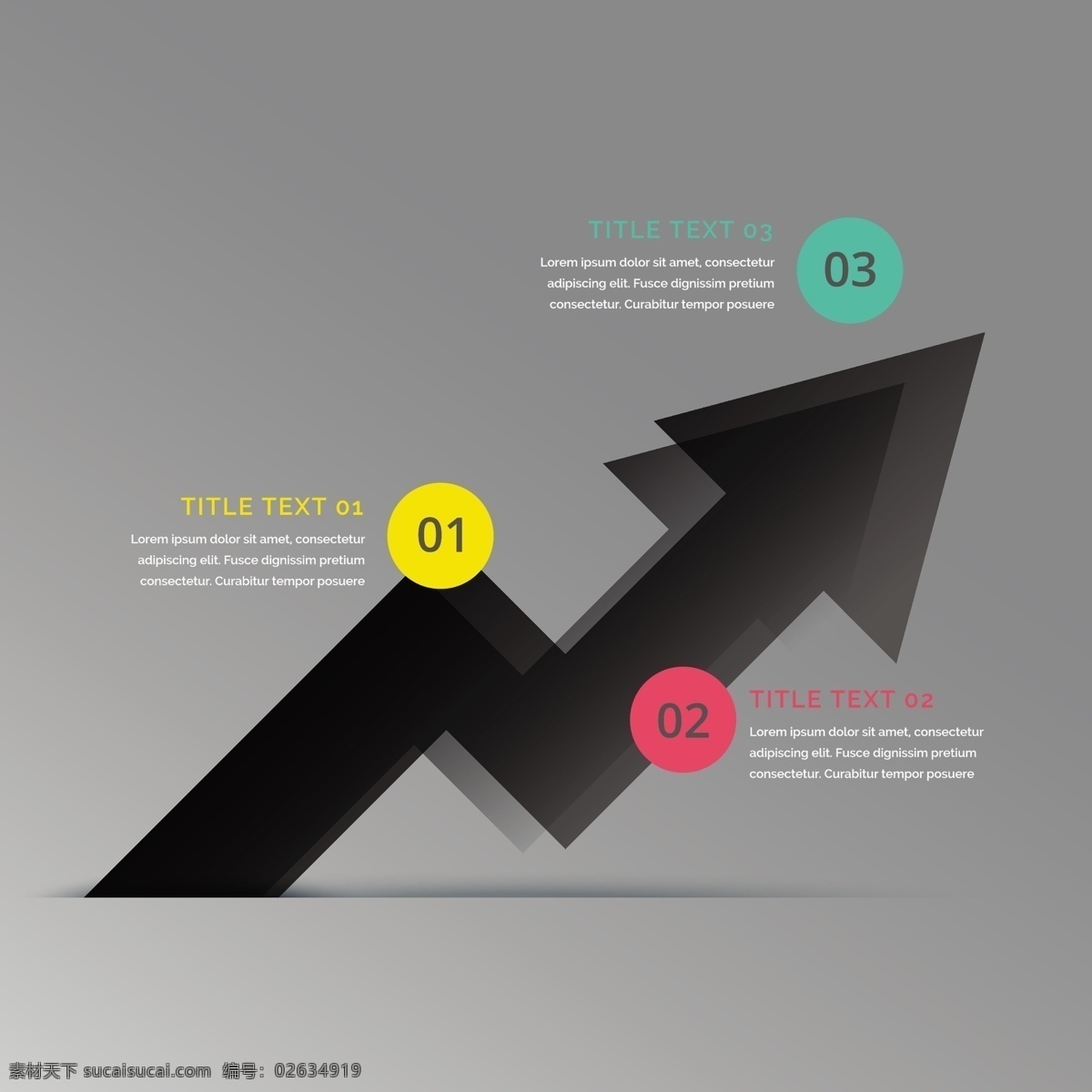 商业 图表 显示 箭头 三 步骤 业务 模板 营销 图 呈现黑色 颜色 图表设计 信息 流程 数据 要素 生长 图形