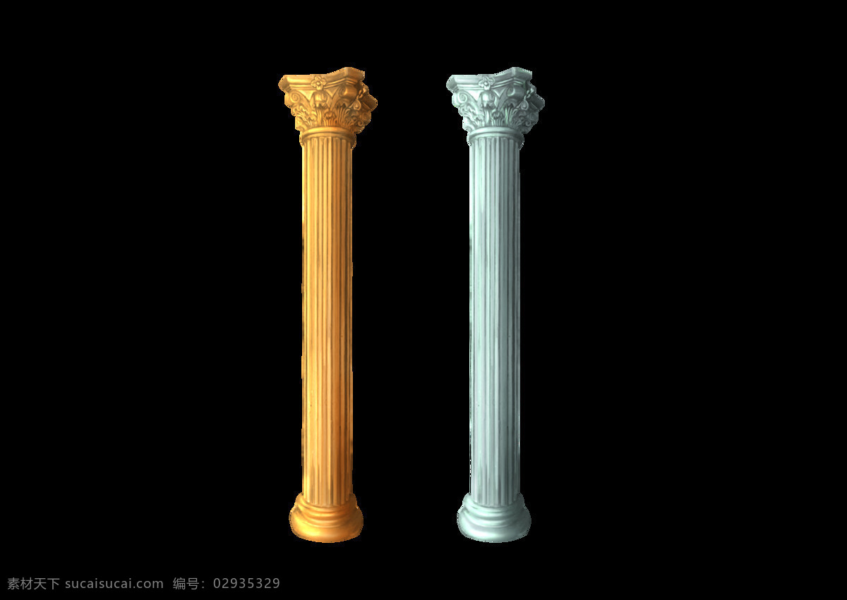 手绘风罗马柱 罗马柱 欧式 手绘 油画 欧式婚礼 柱子 复古 石柱 欧式罗马柱 分层