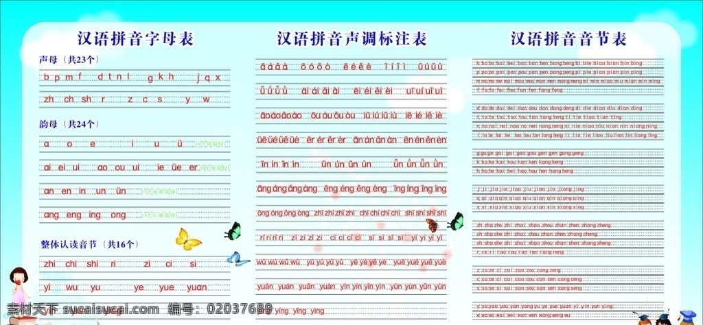 汉语拼音 字母表 拼音字母 汉语拼音展板 汉语拼音字母 拼音字母表 模板