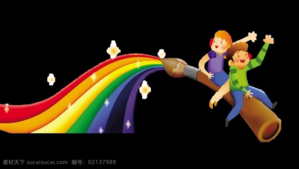 彩虹图片 笔 卡通元素 孩子 彩虹 画画 彩虹笔 彩绘 活动元素 卡通设计