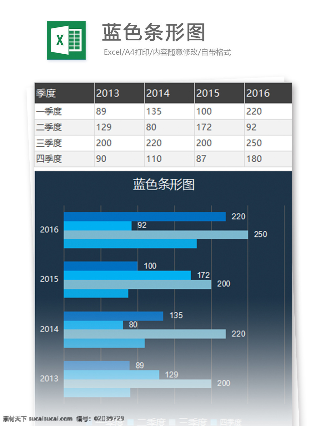 蓝色 条形 图 excel 表格 模板 表格模板 图表 表格设计 统计 报表 公司 财务 数据 财务报表 总结 工具 自动 分析 绩效 图表模板