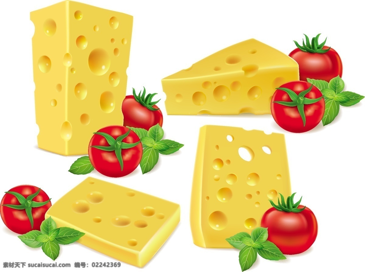 卡通 奶酪 西红柿 食物 矢量图 蔬菜 其他矢量图