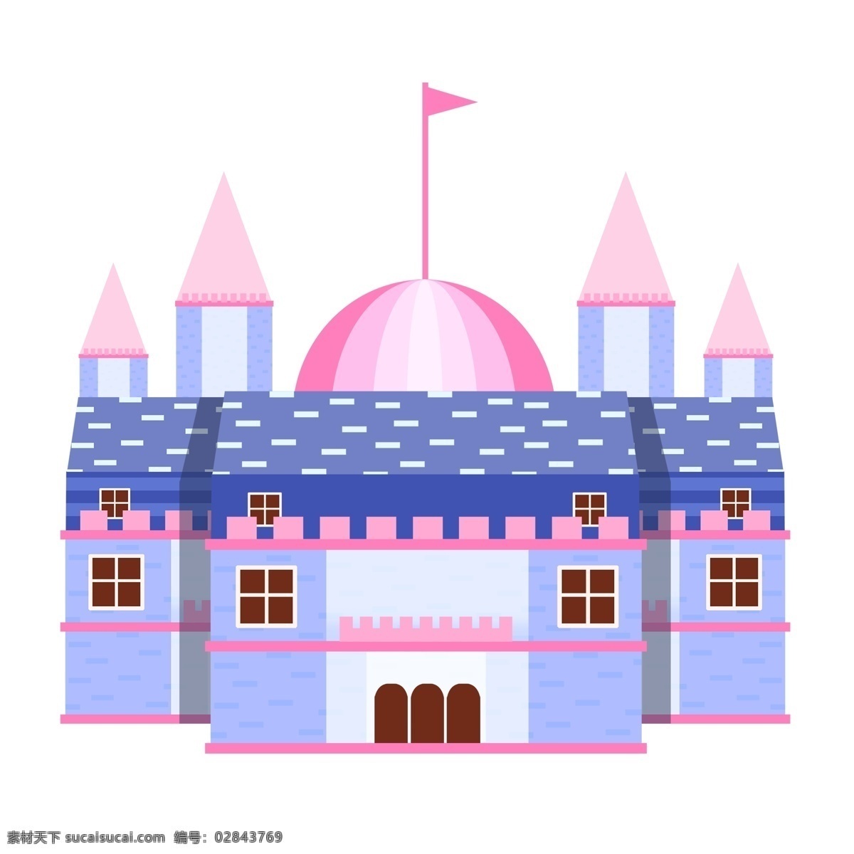 卡通 彩色 梦幻 粉色 城堡 欧式 建筑 公主 家 梦幻城堡 欧式建筑 公主家