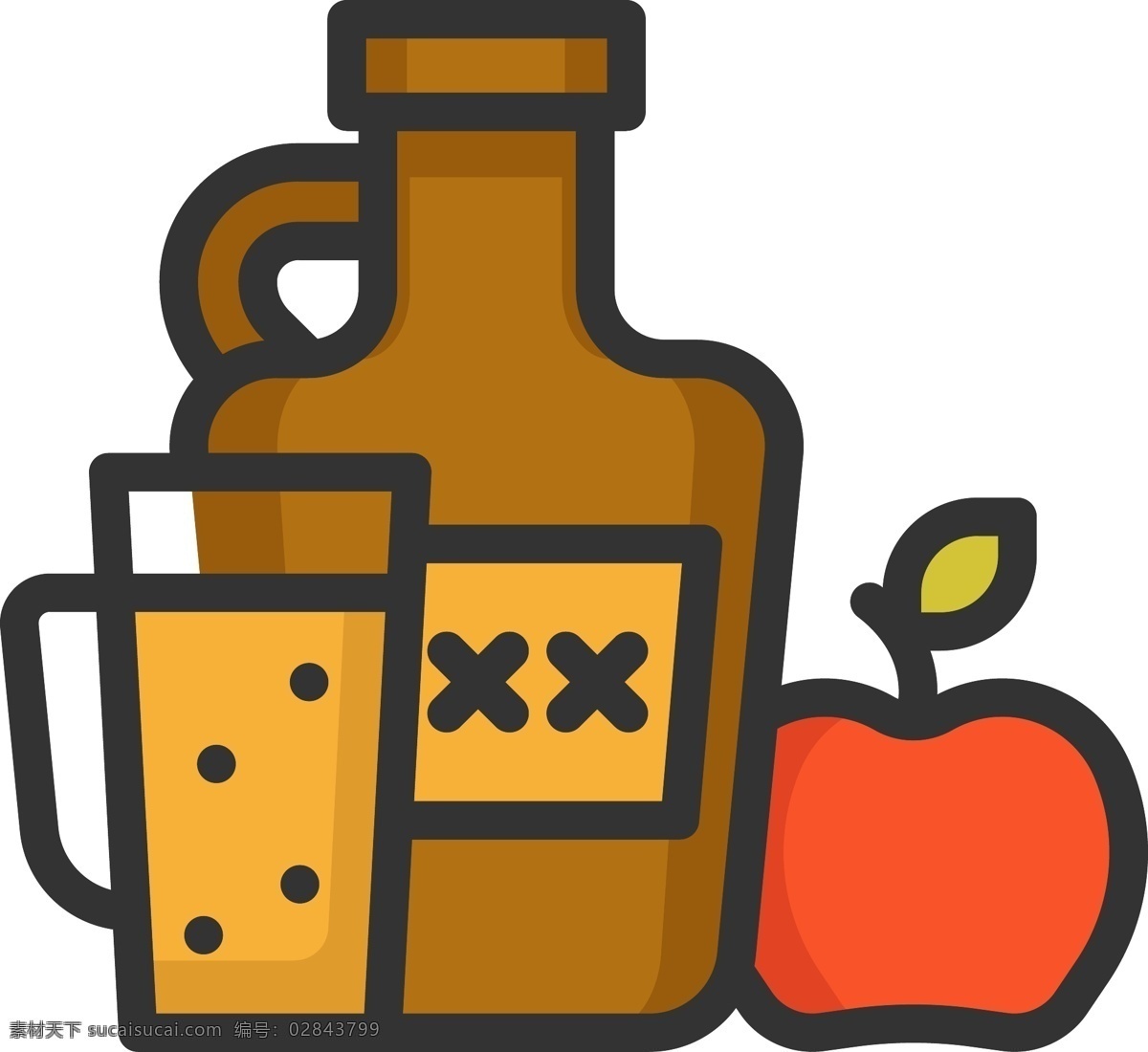 苹果汁 免 扣 卡通 苹果饮料 果汁 好喝的 饮料 美味的 健康的 扁平化 图标 插画 矢量图 卡通的 有趣的