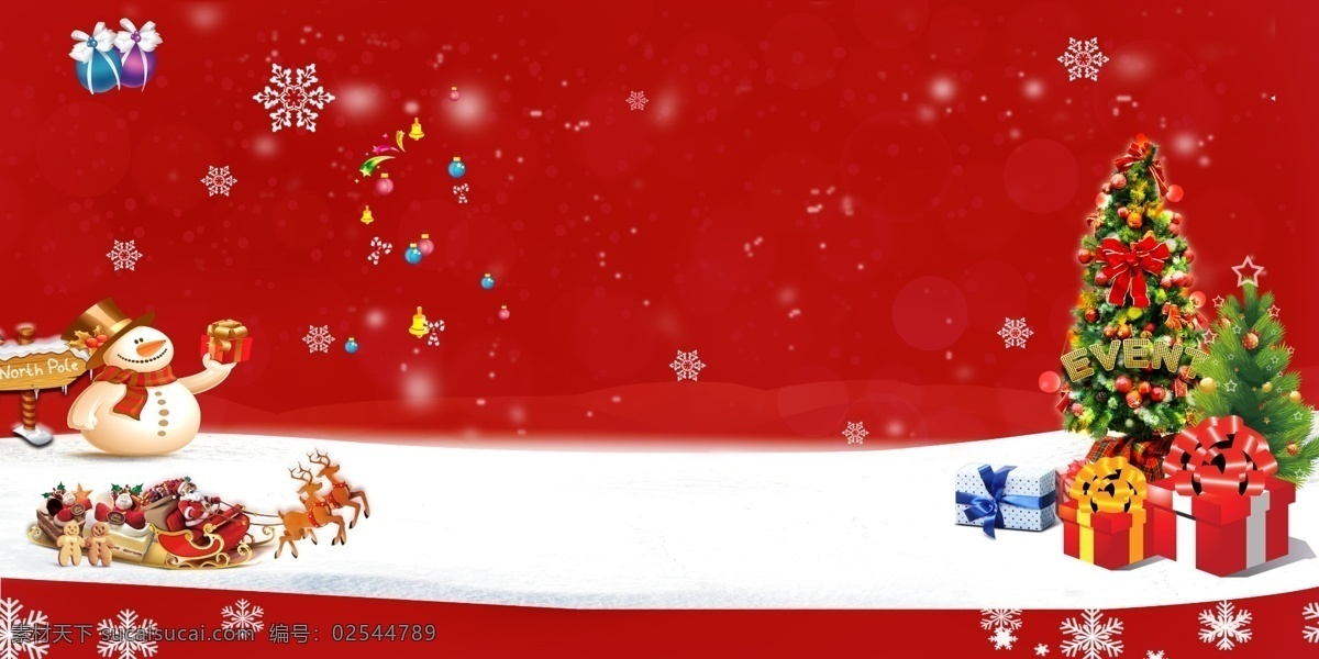 缤纷 圣诞 节日 海报 背景 红色 电商 淘宝 天猫 banner 鹿子 圣诞老人