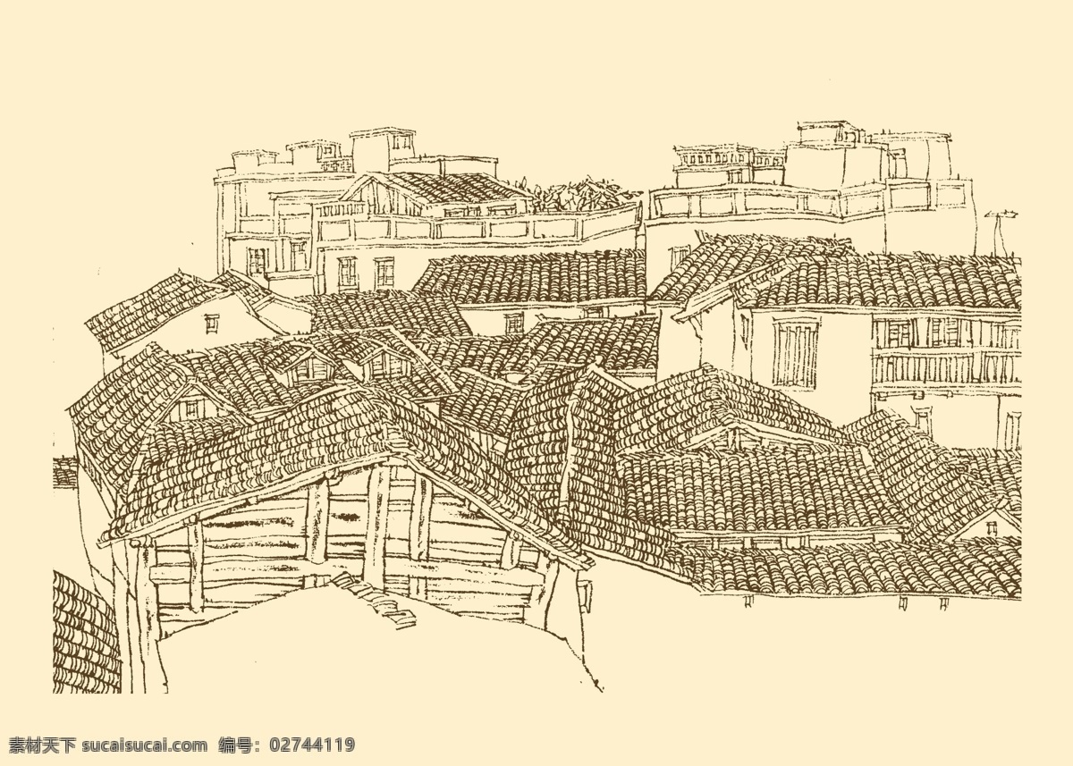皖南古民居 白描 构图 建筑 古建筑 线描 勾勒 线条 民居 速写 钢笔画 徽派建筑 皖南 古 资料集 风景 分层 源文件