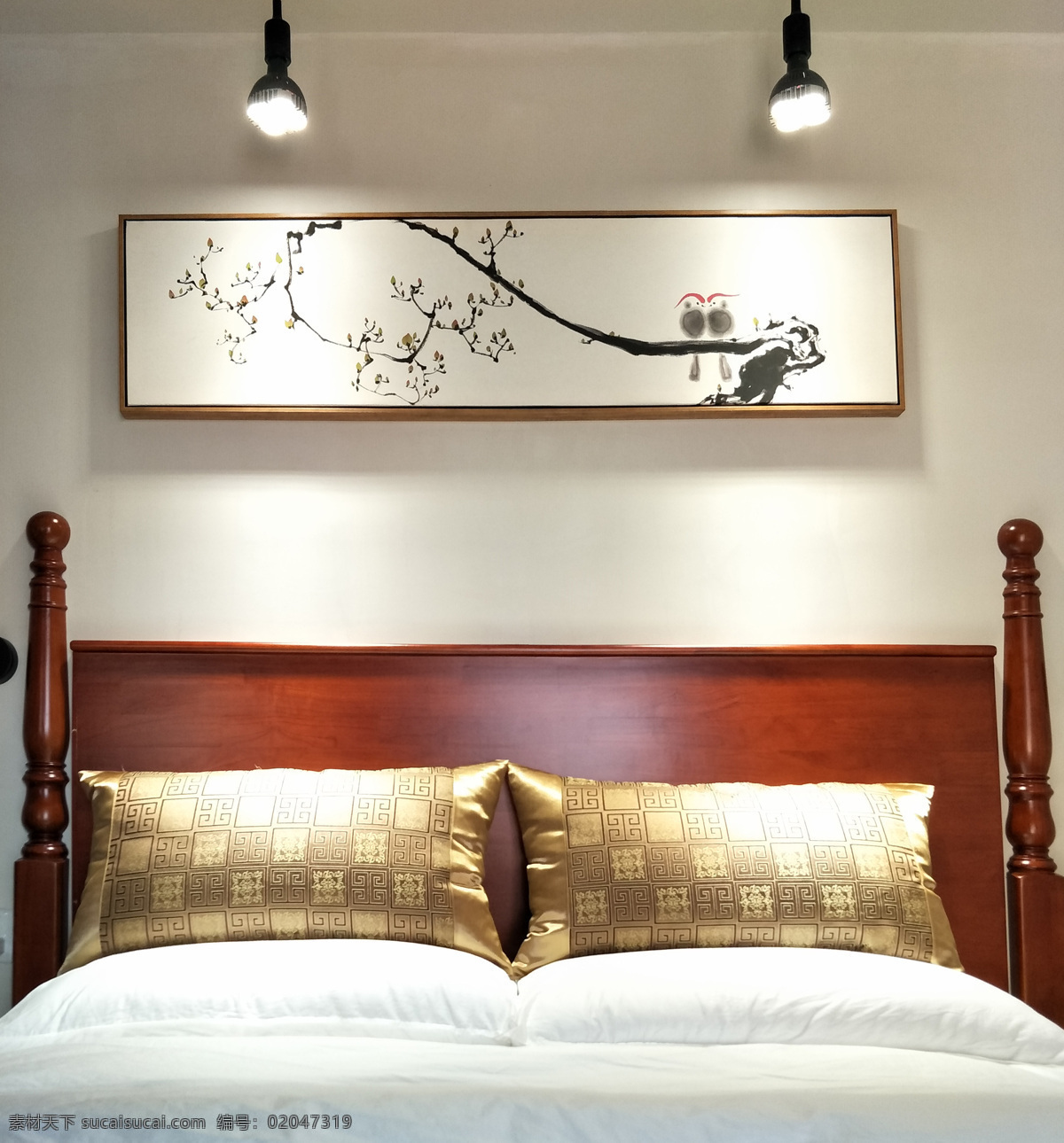新 中式 卧室 床头 画 床头画 新中式 古典 建筑园林 室内摄影