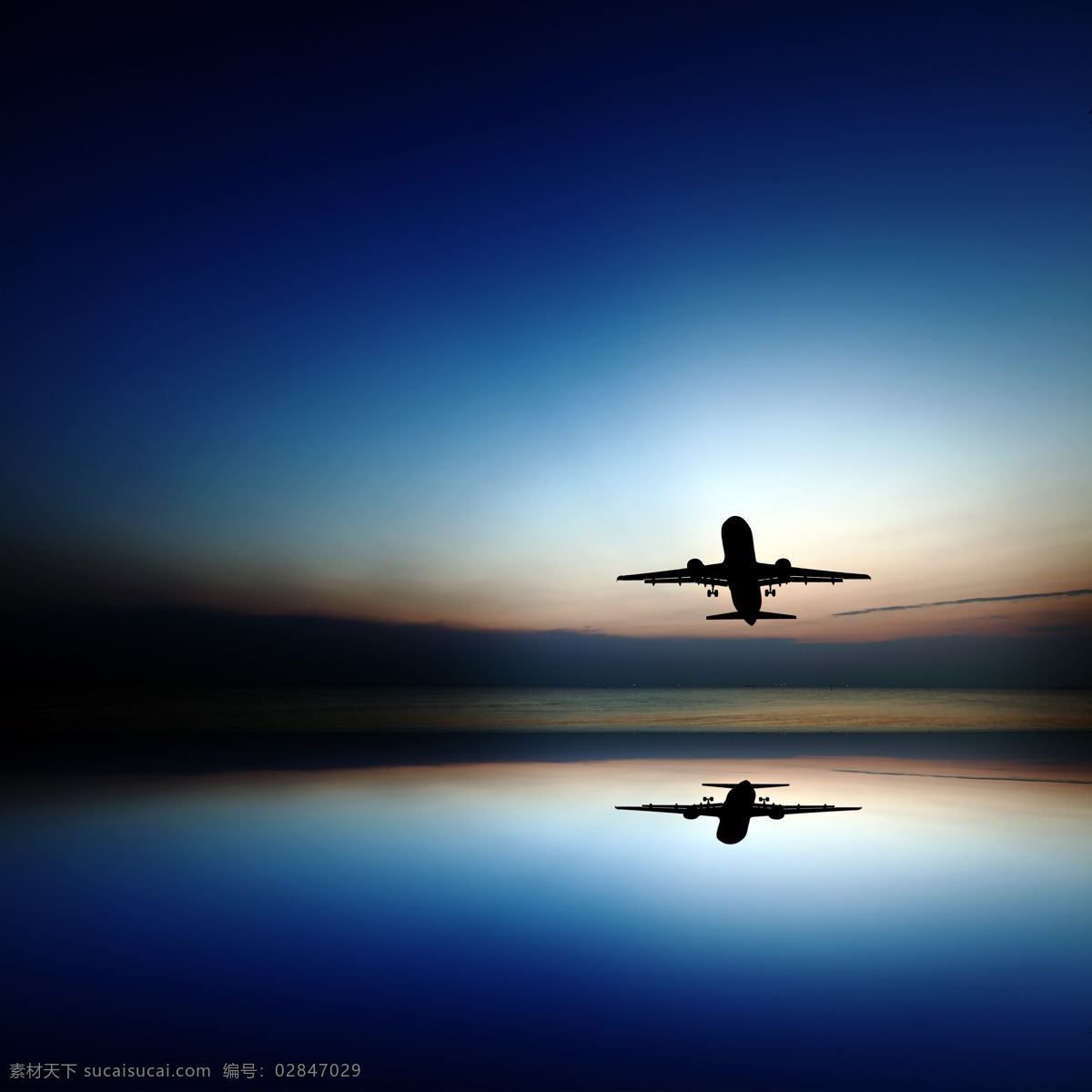 飞机 水面 倒影 飞机剪影 客机 航空飞机 航天飞机 水面倒影 飞机图片 现代科技