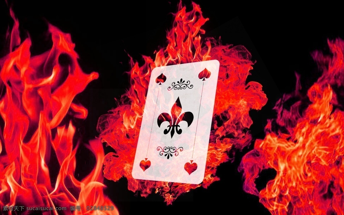魔术纸牌 火焰 纸牌 魔术 特效 科幻 高端 邪恶 火热 神秘 自己练习 分层 黑色
