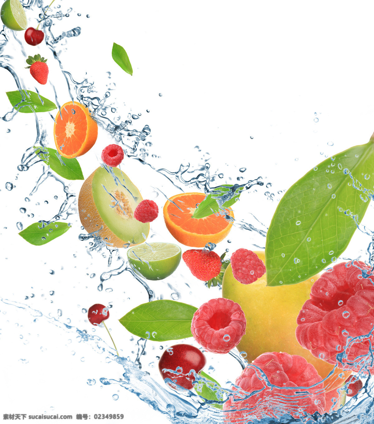 水中 水果 特效 水中水果 水中草莓 草莓 鲜橙 桔子 桔片 梨子 水果图片 餐饮美食