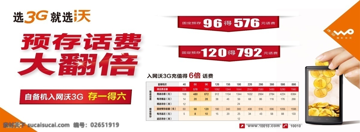 存 六 广告设计模板 横版 源文件 存一得六 联通存一得六 预存话费 就选沃 其他海报设计