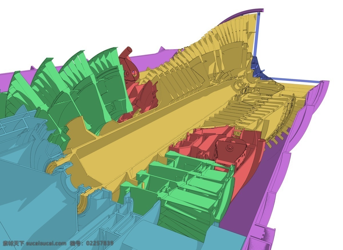 喷气发动机 阶段 keyshottoon 3d模型素材 建筑模型