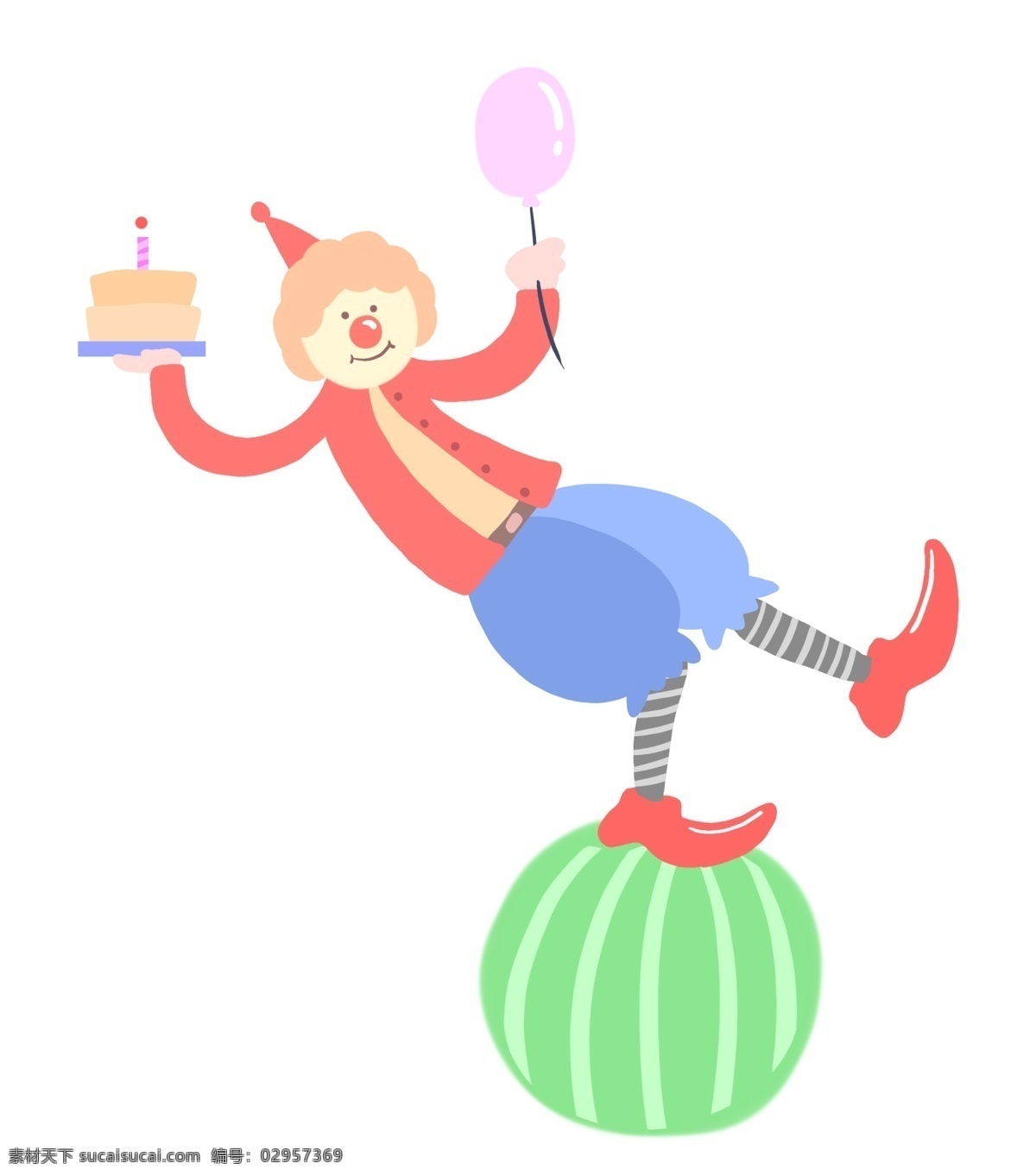 踩着气球小丑 生日蛋糕 气球 派对 表演