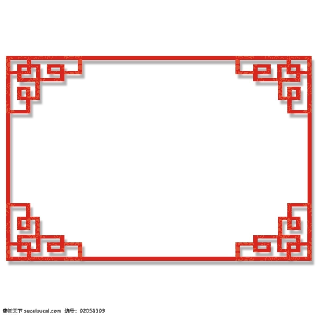 复古 红色 边框 中国风 设计素材 纹理边框