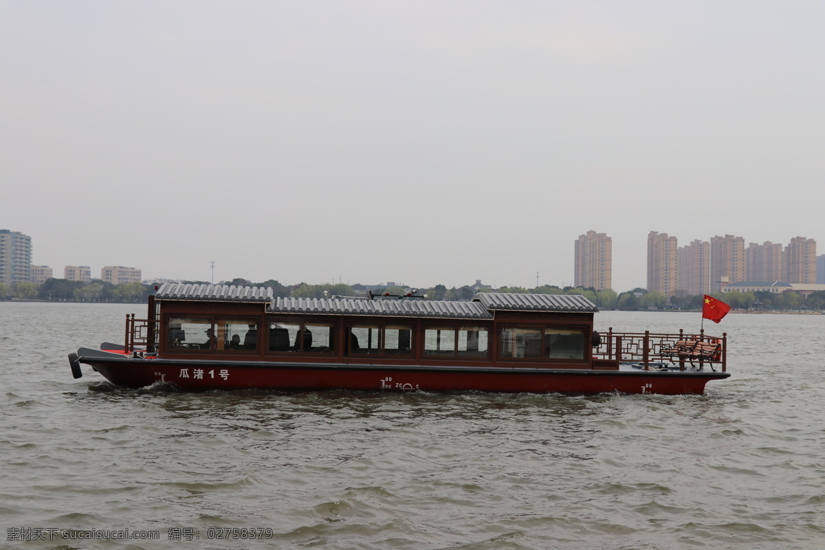 瓜渚湖 画舫船 船 湖面 绍兴柯桥 自然景观 自然风景