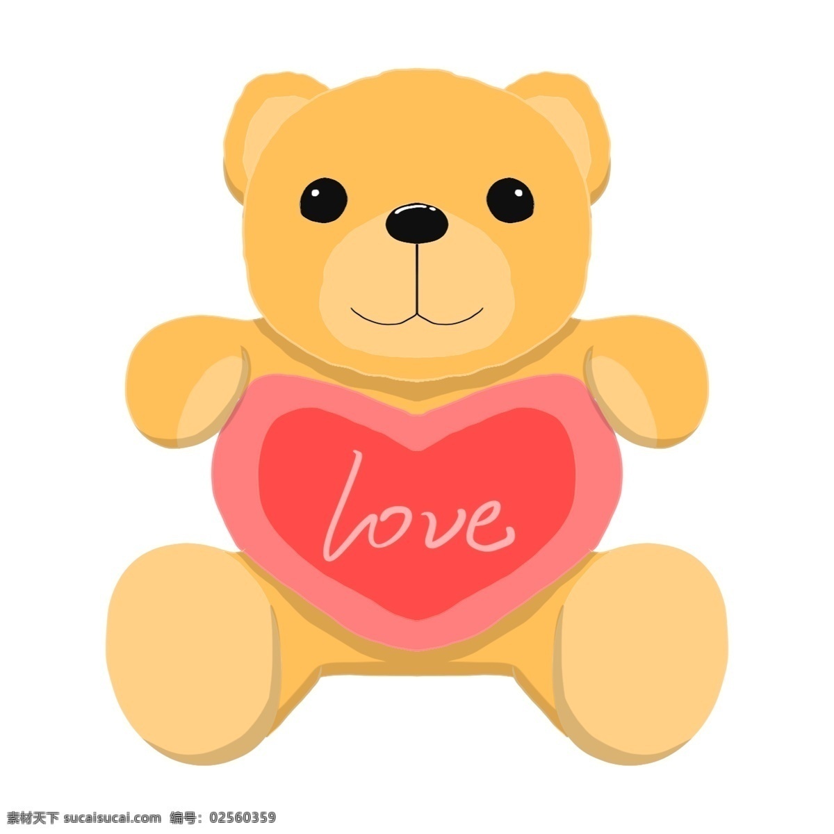 情人节 黄色 小 熊 情人节小熊 手绘小熊 卡通小熊 浪漫礼物 红色的桃心 漂亮的小熊 小熊装饰